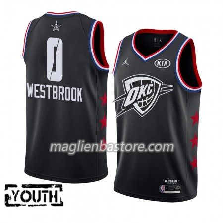 Maglia Oklahoma City Thunder Russell Westbrook 0 2019 All-Star Jordan Brand Nero Swingman - Bambino